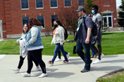 group walking outside